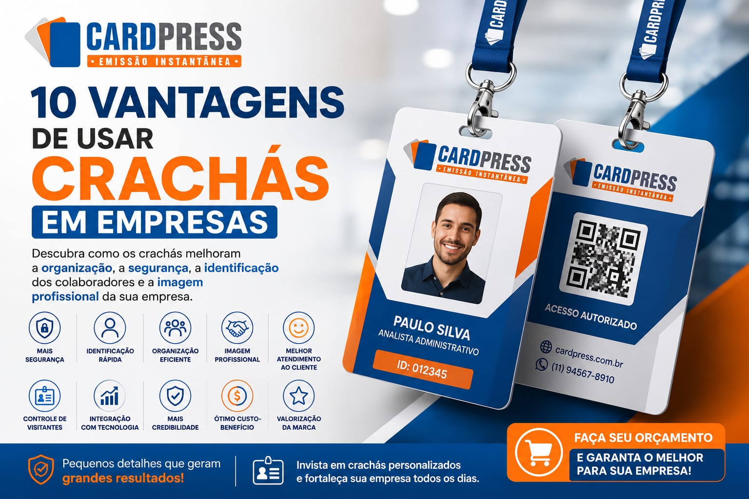 10 vantagens de usar crach�s em empresas: mais seguran�a, organiza��o e profissionalismo